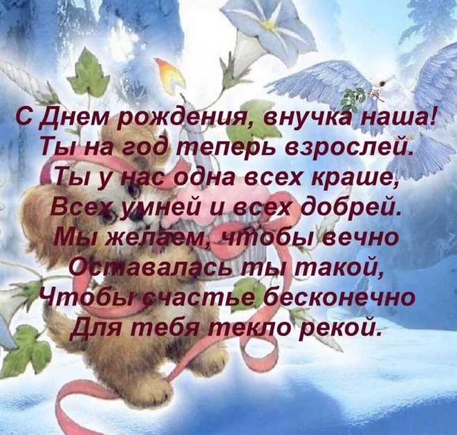 Открытки 12 лет внучке с днем рождения от бабушки